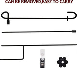 ANLEY Garden Flag Stand - Upgraded Version Reinforced Wrought Iron Garden Flag Pole Holder - Weather Resistant & Easy Assemble & Black Matte Coating - FREE Flag Stopper & Alligator Clip - H37" x W14"
