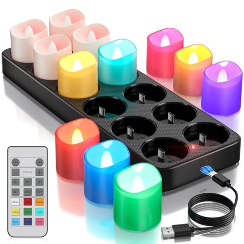 Rechargeable Color Changing Tea Lights - Remote & Timer