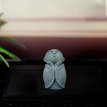 Mini Monk Buddha Statue Sandstone Statues Zen Monk Praying Statue Sculptures for Wealth Good Luck Feng Shui Decor Home Fish Tank Aquarium Garden (Style 6)