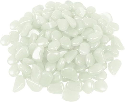 2.4Lbs 550 Pcs Glow in The Dark Stones Garden Pebbles Rocks Indoor Outdoor Decor Luminous Stone for Walkways Driveway Yard Grass Fish Tank(White in Daytime, Blue in Night)