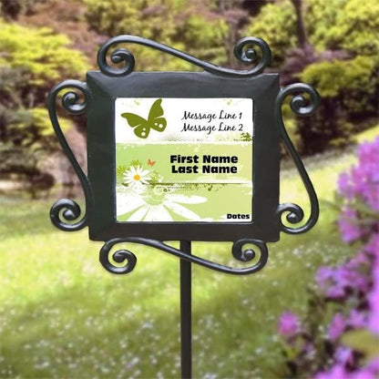 GiftsForYouNow Personalized Planted in Loving Memory Garden Stake, 28 x 8.5 Inches Butterfly