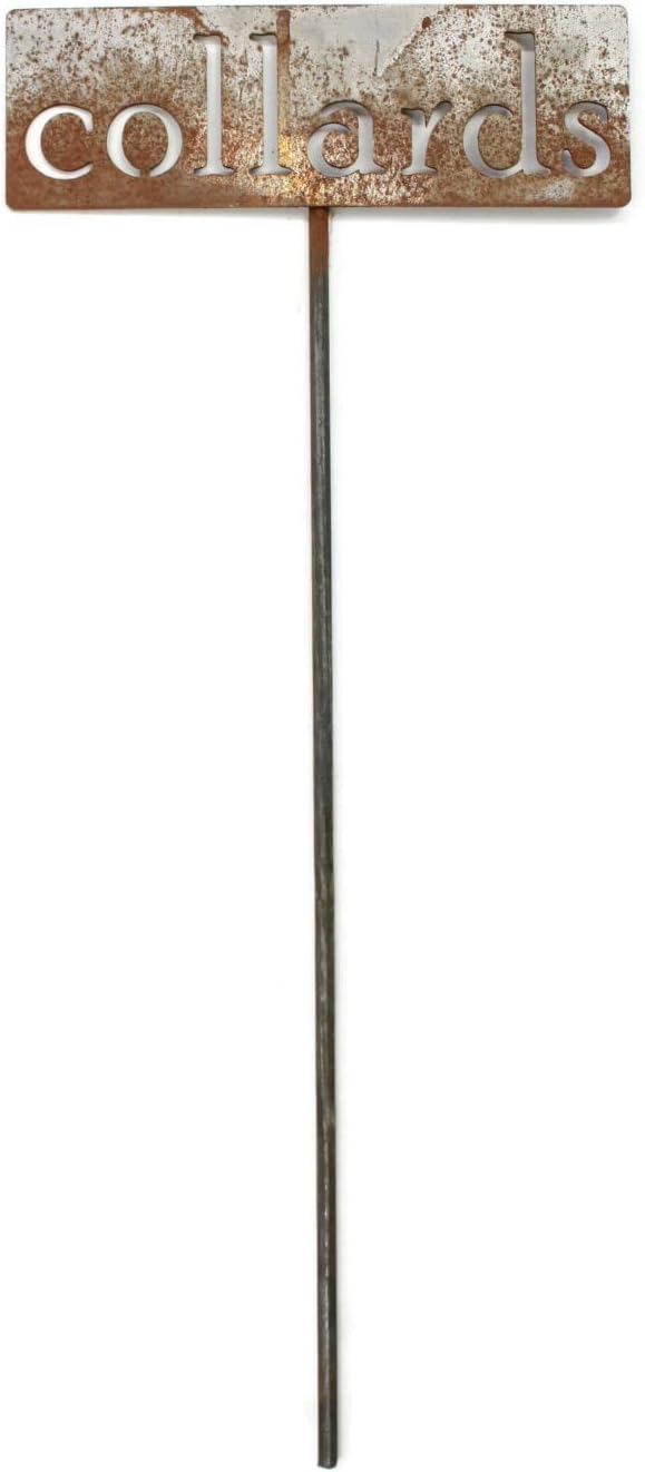 Classic Metal Garden Markers 19 Inches Tall (collards, Naturally Rusted)