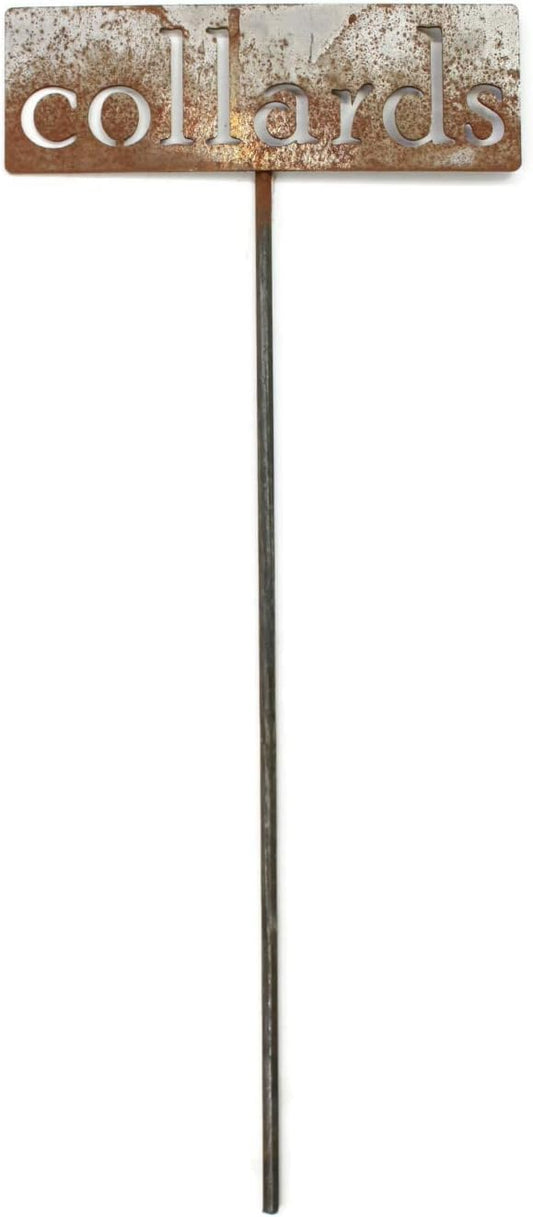 Classic Metal Garden Markers 19 Inches Tall (collards, Naturally Rusted)