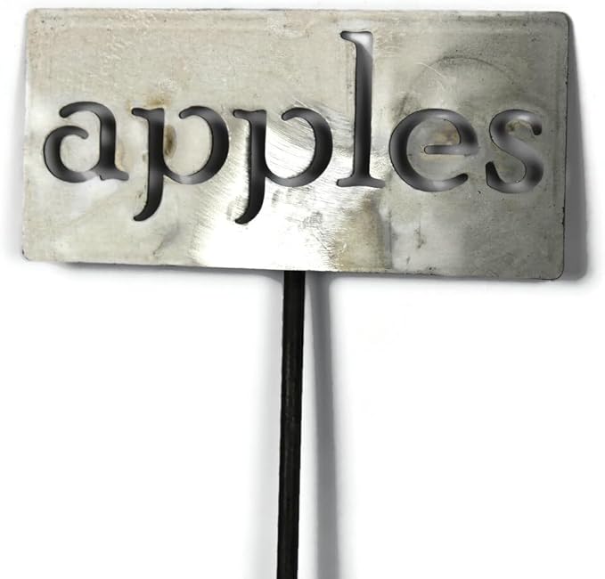 Classic Metal Garden Markers 19 Inches Tall (apples, Raw, Unfinished Steel (will rust with time))