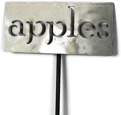 Classic Metal Garden Markers 19 Inches Tall (apples, Raw, Unfinished Steel (will rust with time))