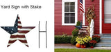 Morning View American Flag Garden Stake Set of 2 Patriotic Decor Metal Star US Flag Yard Sign Bar Star Outdoor Lawn Art Ornament 4th of July Memorial Day Veterans Day Independence Day 12 Inches Tall