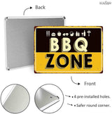 SCAZOMV BBQ Zone Vintage Retro Tin Sign Outdoor Sign Bar Wall Decor Outdoor Pool Backyard Signs 8"X12"