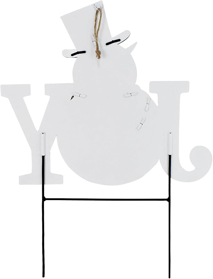 Morning View Christmas Snowman Joy Yard Stakes Sign Metal Joy Garden Stake Decorations Outdoor Lawn Ornaments Xmas Yard Stake Holiday Winter Wall Decor for Patio Pathway Outside Red 25.2 Inches Tall