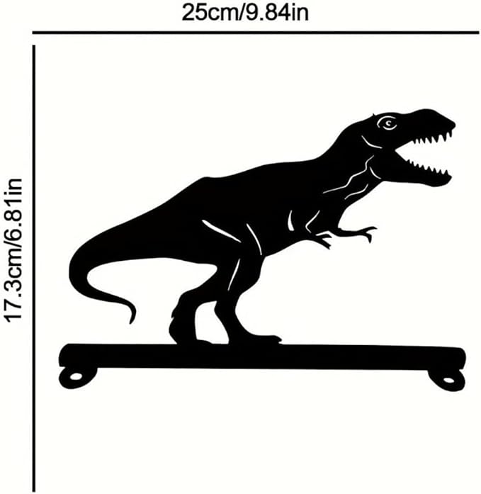 Metal Dinosaur Iron Art Silhouette Mailbox Top Decoration Yard Art Garden Decorations Patio Outdoor Decor Iron Crafts