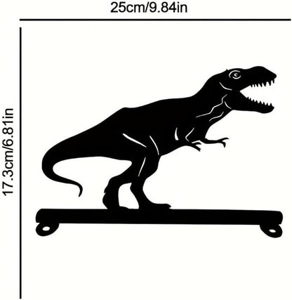 Metal Dinosaur Iron Art Silhouette Mailbox Top Decoration Yard Art Garden Decorations Patio Outdoor Decor Iron Crafts