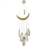 Nupuyai Wind Chimes - Unique Agate Slices Geode Stone Wind Chimes Indoor Outdoor, Healing Stone Windchime Hanging Ornament for Home Garden, 15.7-19.7'', Natural Agate