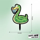 Garden Outdoor Small Metal Art 7"x 6" Weather Resistant Lawn Ornaments Sturdy Stakes Yard Sign Decoration for Patio (Hungry Snake)