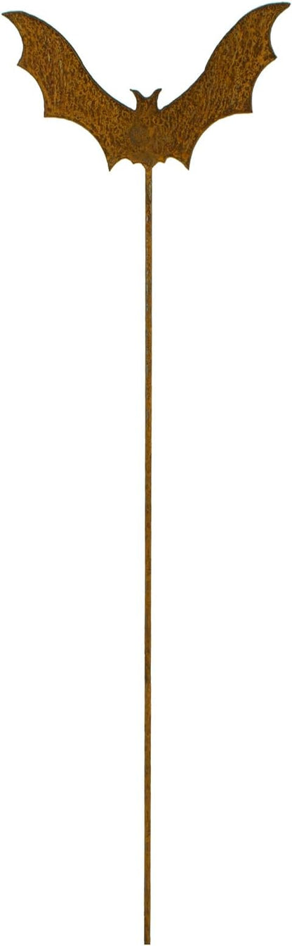 Bat Halloween Garden Stake, Steel Construction with Real Rust Finish, Made in USA
