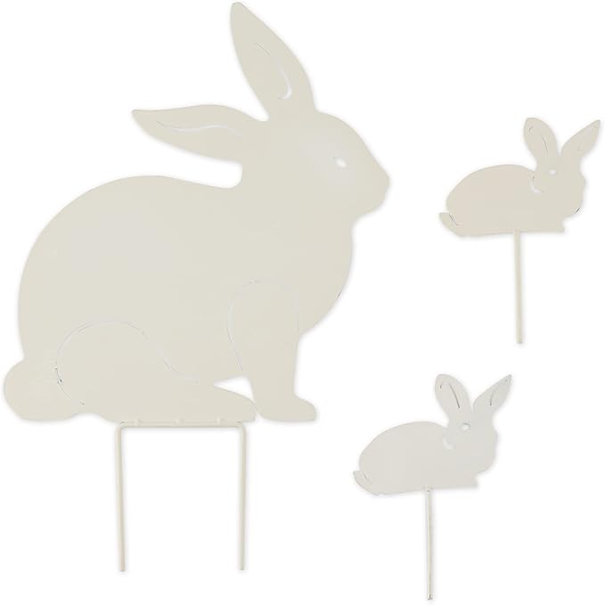 DII Decorative Iron Garden Stake Collection Lawn & Yard Decor, Assorted Sizes, Rabbit Family, 3 Piece
