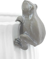 The Bridge Collection Decorative Frog Pot Hugger- Cute Climbing Frog for Hanging on Planters and Flower Pots - Fun Outdoor Plant Pot Accent for Outside Garden Decor