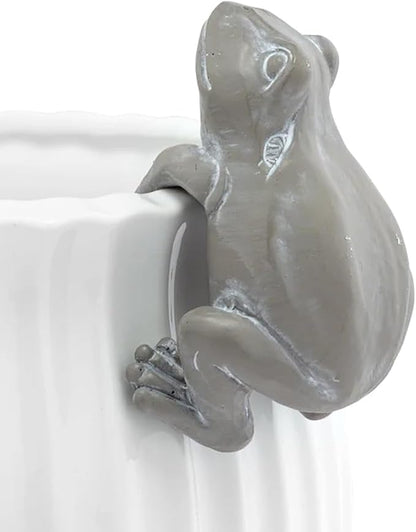 The Bridge Collection Decorative Frog Pot Hugger- Cute Climbing Frog for Hanging on Planters and Flower Pots - Fun Outdoor Plant Pot Accent for Outside Garden Decor