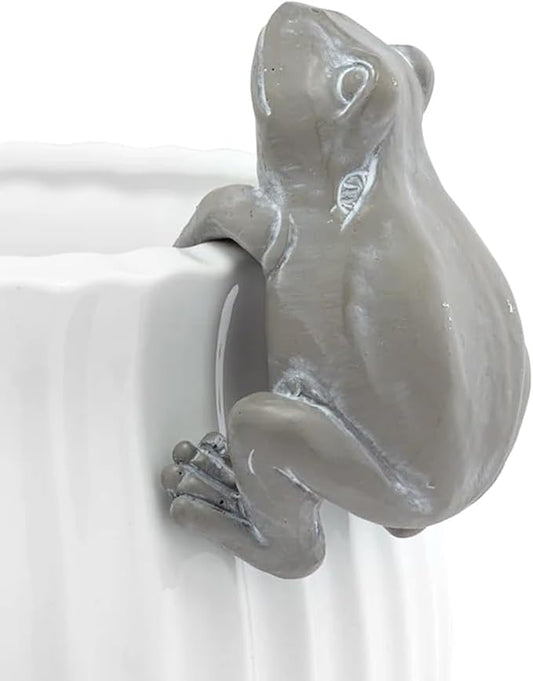 The Bridge Collection Decorative Frog Pot Hugger- Cute Climbing Frog for Hanging on Planters and Flower Pots - Fun Outdoor Plant Pot Accent for Outside Garden Decor