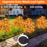 Fall Solar Stake Lights - 80 LED Maple Leaves, 8 Modes
