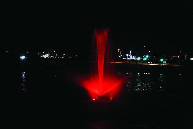 Kasco 3/4HP J Series Decorative RGB Fountain - 120V with 100 Ft Electric Power Cord | RGB LED Lighting | Efficient Pond Aerator Outdoor Fountain