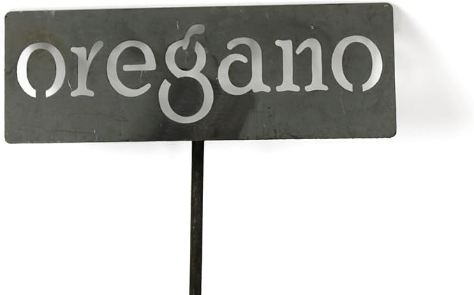 Classic Metal Garden Markers 19 Inches Tall (oregano, Raw, Unfinished Steel (will rust with time))