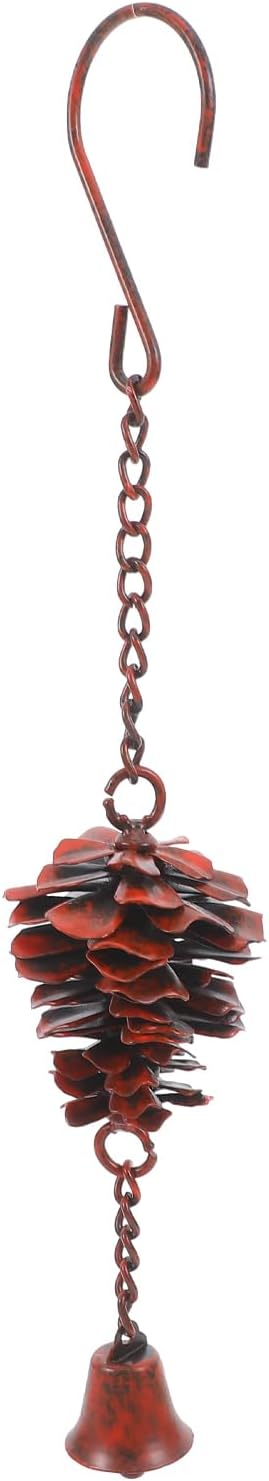 Pine Cone Bells Wind Chimes Metal Door Knob Hanger Soothing Chimes for Garden Porch Home Elegant Pinecone Outdoor Decorations Holiday Wall Ornament