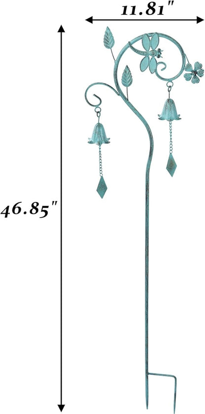 Dragonfly Garden Decor for Outside,Metal Yard Decor with Bell,Yard Art,Decorative Garden Stake,for Outdoor Garden