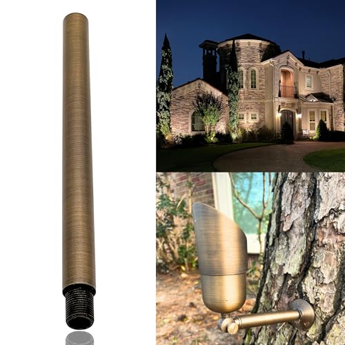Brass Landscape Lighting Extension Riser 12" - Spotlight Extender