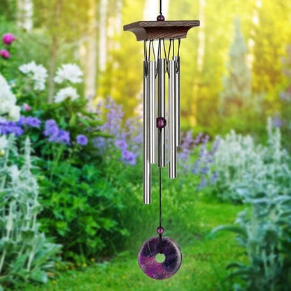 Woodstock Chimes Signature Collection, Woodstock Amethyst Chime, Medium (30'') Decor Designs Wind Chimes for Outdoor, Patio, Home or Garden Décor (WYBRM)