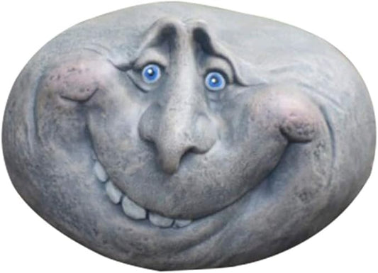 Funny Face Rock Art Sculpture Decoration Yard Art Face Resin Sculpture Mystical Garden Stones for Indoors Outdoors Patio Sculpture Decoration