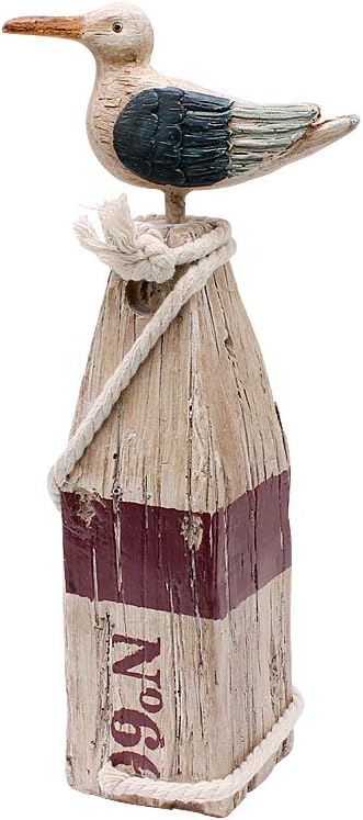 Resin Seagull Statue Coastal Bird Figurine Garden Outdoor Indoor Nautical Decor 11 Inch