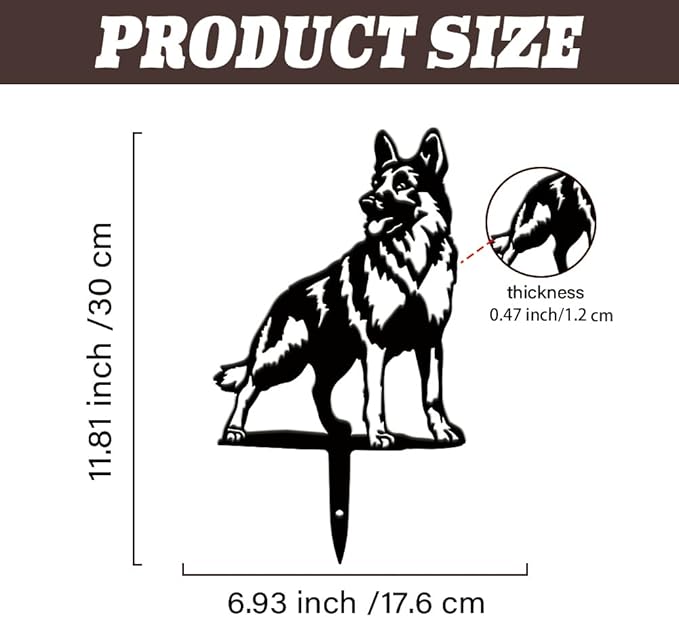 SUPERDANT Metal Dog Garden Decor for Outside Sheepdog Shepherd Yard Stakes for Decorations Outdoor Statues Iron Art Stake Decorative Silhouette Lawn Ornament Patio Porch Farmhouse Decoration Gifts