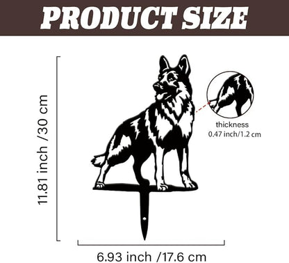 SUPERDANT Metal Dog Garden Decor for Outside Sheepdog Shepherd Yard Stakes for Decorations Outdoor Statues Iron Art Stake Decorative Silhouette Lawn Ornament Patio Porch Farmhouse Decoration Gifts