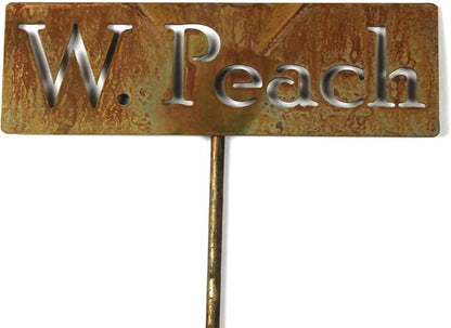 Classic Metal Garden Markers Clearance Items 20 to 33 Inches Tall (W. Peach, Naturally Rusted)
