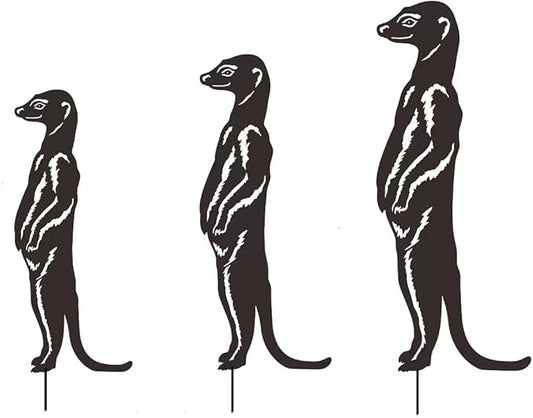 Iron Art Mongooses Garden Statue Sculpture Outdoor Backyard Decorations Figurine Yard Backyard Ornaments Yard Sign Trade Sign Wall Decors