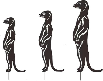 Iron Art Mongooses Garden Statue Sculpture Outdoor Backyard Decorations Figurine Yard Backyard Ornaments Yard Sign Trade Sign Wall Decors