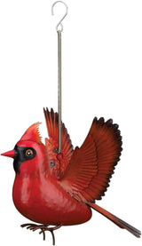 Regal Art & Gift Bird Bouncie - Bird Garden Decor Outdoor Metal Bird Hanging Ornament for Yard Patio Lawn - Cardinal