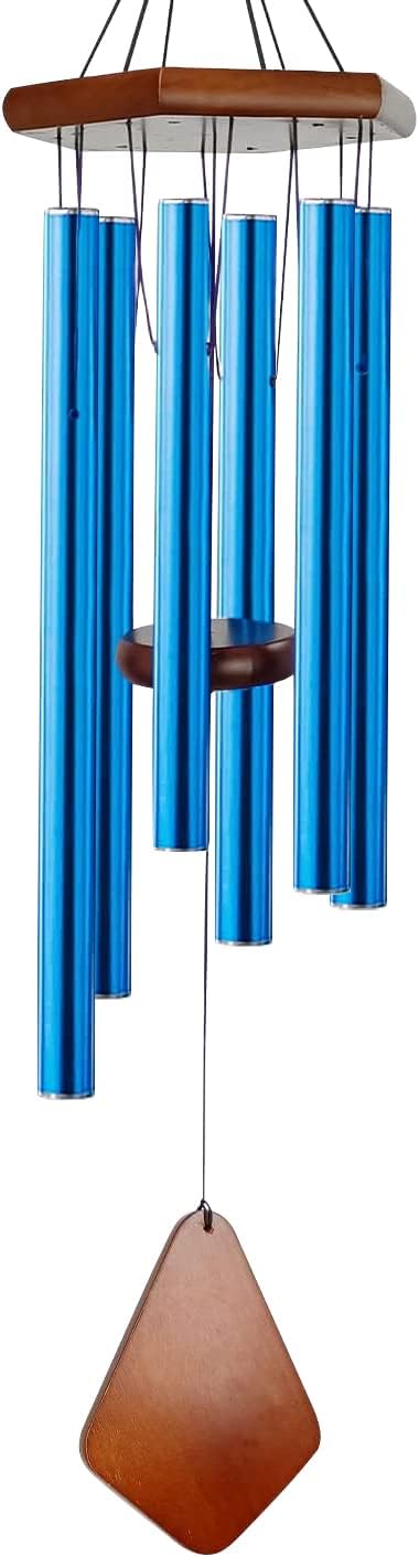 Memorial Wind Chimes Outdoor Deep Tone, Wind Chime for Outside, Sympathy Wind-Chime Personalized with 6 Tuned Tubes, Elegant Chime for Garden Patio Balcony and Home