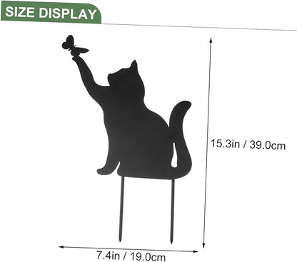 Lovely Metal Cat Garden Decor Stylish Outdoor Sculpture for Patio and Balcony Weather-Resistant Design for Unique Rustic Art Display Random Style