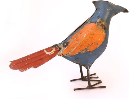 De Kulture Handcrafted Recycled Iron Bird Decorative Collectible Figurine Showpiece Beautify Home Office Holiday Décor| Ideal for Garden Balcony Terrace Decoration, 11.5x2x8 (LWH) Inches