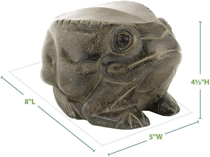 FRG-01 Aluminum Metal Garden Statue Frog Folk-Art Style Sculpture with Dark Bronze Finish Decorative Outdoor Yard Decor Unique Frog Statue for Garden and Landscaping