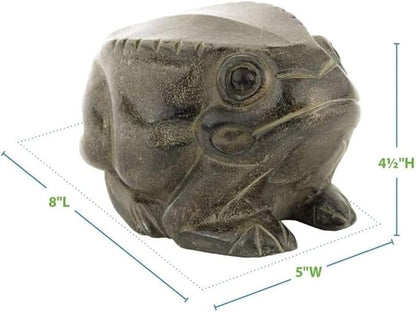 FRG-01 Aluminum Metal Garden Statue Frog Folk-Art Style Sculpture with Dark Bronze Finish Decorative Outdoor Yard Decor Unique Frog Statue for Garden and Landscaping