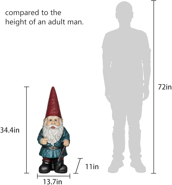 SKYFIRE 34.4” H Outdoor Garden Statues - Concrete Yard Decorations Statues with Santa Claus Design for Home Decor, Christmas Lawn Ornament for Garden, Yard, Park Xmas Party - Christmas Garden Gifts