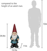 SKYFIRE 34.4” H Outdoor Garden Statues - Concrete Yard Decorations Statues with Santa Claus Design for Home Decor, Christmas Lawn Ornament for Garden, Yard, Park Xmas Party - Christmas Garden Gifts