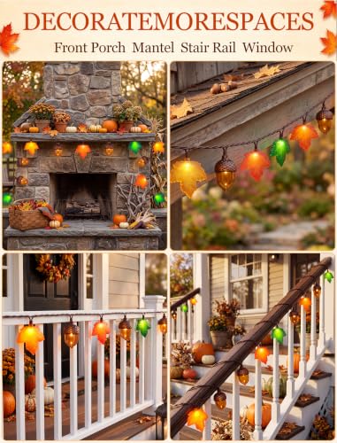 Fall Maple Leaf Lights - 12FT 20 LED Thanksgiving Decor