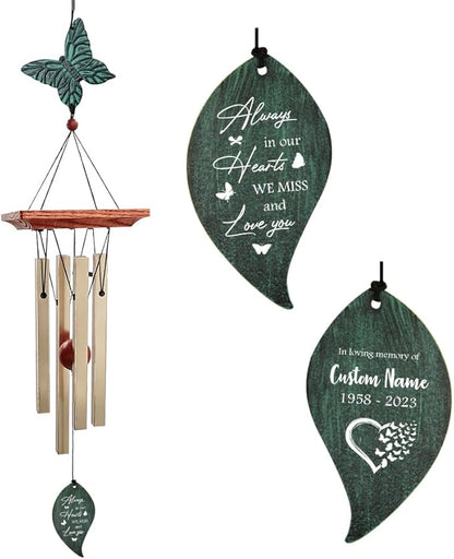 ASTARIN Memorial Custom Wind Chimes for Loss of Loved One, Wind Chimes for Patio Yard Decor, 24'' (Condolences-2)