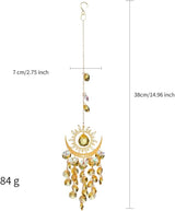 Celestial Crystal Suncatcher Hanging Indoor Window Prism Beads Moon and Sun Sunlit Catchers