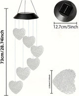 Solar Wind Chimes Outside Color Changing Lights,Solar Valentines Lights Outdoor,Valentine Solar Powered Lights,Garden Decor for Patio Yard Garden Home,Gifts for Women