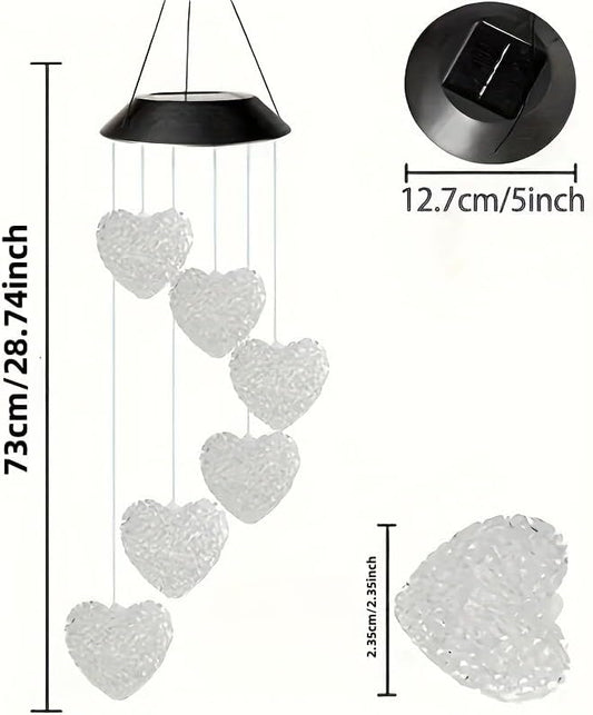 Solar Wind Chimes Outside Color Changing Lights,Solar Valentines Lights Outdoor,Valentine Solar Powered Lights,Garden Decor for Patio Yard Garden Home,Gifts for Women