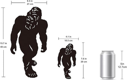 TT & MM Christmas Bigfoot Yard Decor Metal Garden Stakes,Set of 2 Big Foot Sasquatch Gifts for Men/Women,Outdoor Bigfoot Silhouette Statues for Yard Art,Patio,Lawn - 15.7”H x 8.3”W & 7.8”H x 4.1”W