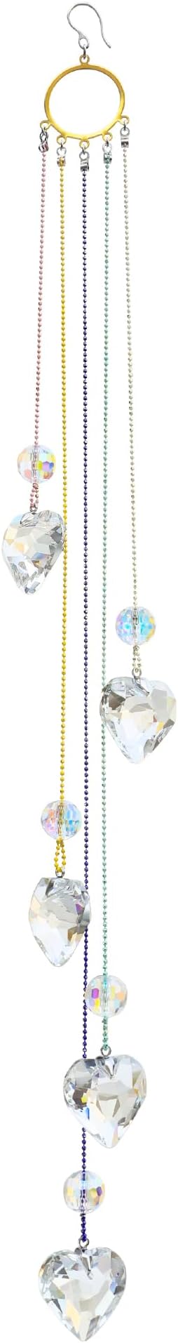 Crystals Heart Prisms Suncatcher Hanging Ornament Rainbow Maker for Home,Garden Decoration (Heart)